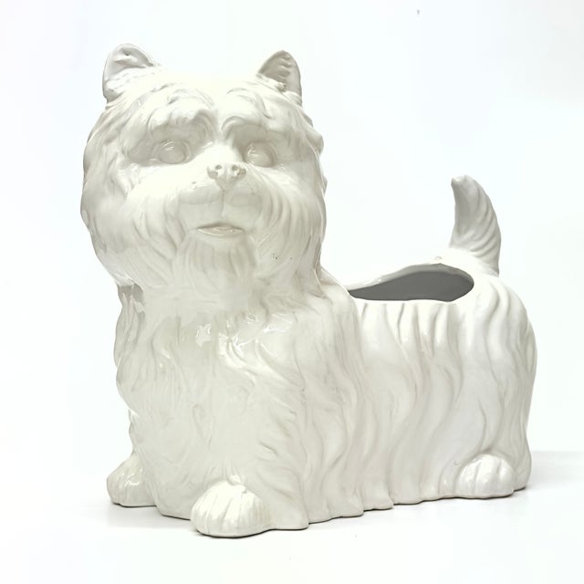 Mid-Century Modern Adorable West Highland White Terrier Ceramic Planter For Sale - Image 3 of 10