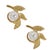 Metal Cleopatra Pearl Floral Gold Earrings, A Pair For Sale - Image 7 of 8