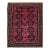 Vintage Afghan Bokhara Area Rug, Hand-Knotted Wool, Allover Geometric Pattern, Plum & Burgundy, 4x5 For Sale