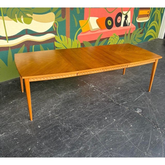 Brown Mid Century Broyhill Diamond Head Dining Set For Sale - Image 8 of 16