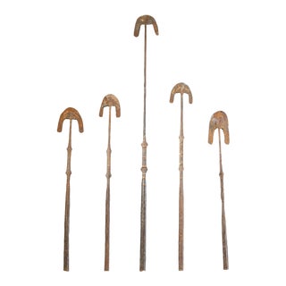 Taureg Peoples, (5) Iron Hoe Currencies - African Tribal Art For Sale