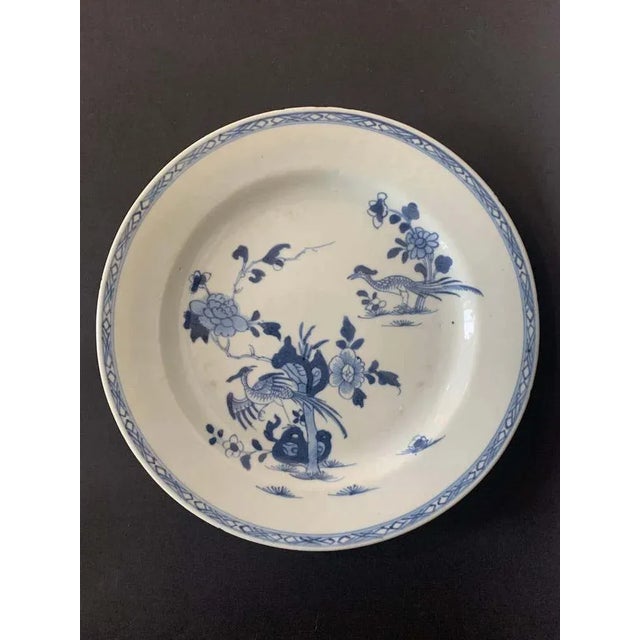 Nice « Blanc Bleu » porcelain plate dating from XIX th century. Blue and white porcelain soup plate. White and blue plate...