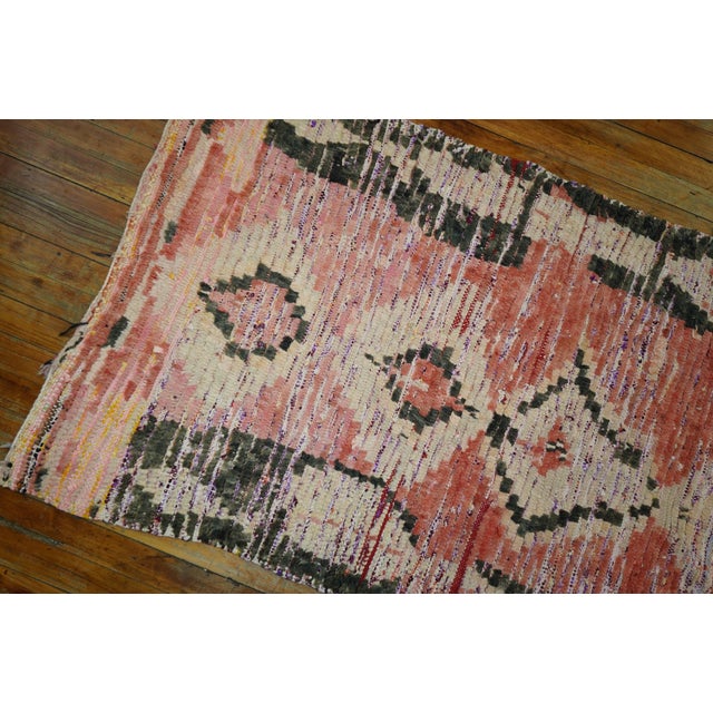 Vintage Quirky Moroccan Colorful Geometric Large Scale Wool Runner - 2'10" x 9'2" For Sale - Image 13 of 18