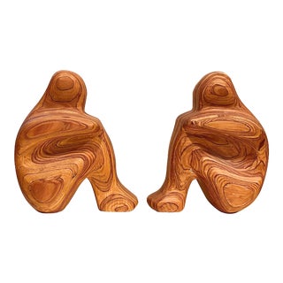 1980s Robert Hargrave Sculptural Wooden Bookends - a Pair For Sale