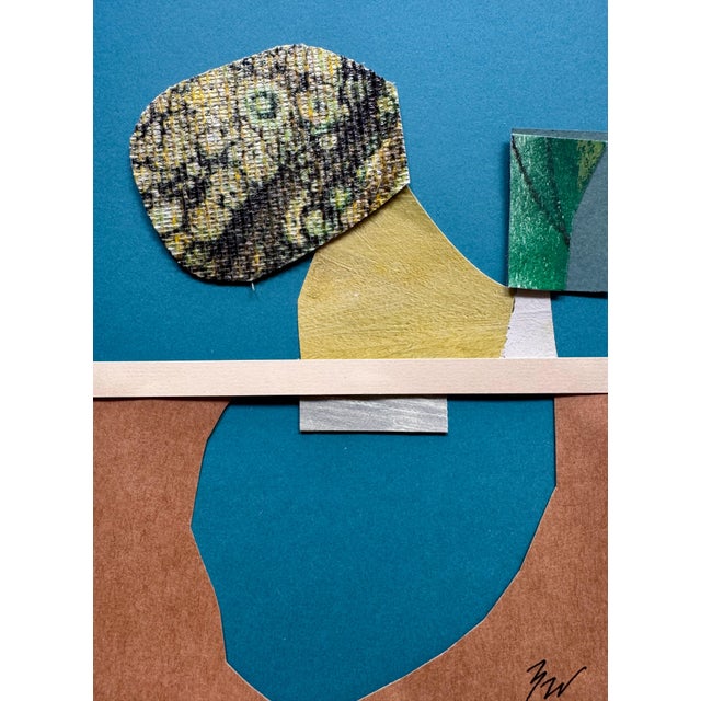 Blue "Pop Music 1" Original Mixed-Media Collage on Paper by Zac Woodiel For Sale - Image 8 of 9