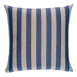 Schumacher Hanson I/O Stripe 20" Pillow In Navy For Sale
