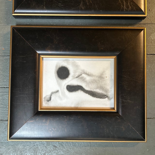 Set of two contemporary abstract black ink watercolor paintings. Each measure 7x5 / 12.25x10.25 framed. Check out my shop...
