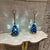 AMBIANIC presents 1950s Angelo Lelii Italian Blue Stelline Table Lamps Arredoluce Brass body aluminum shades painted blue....