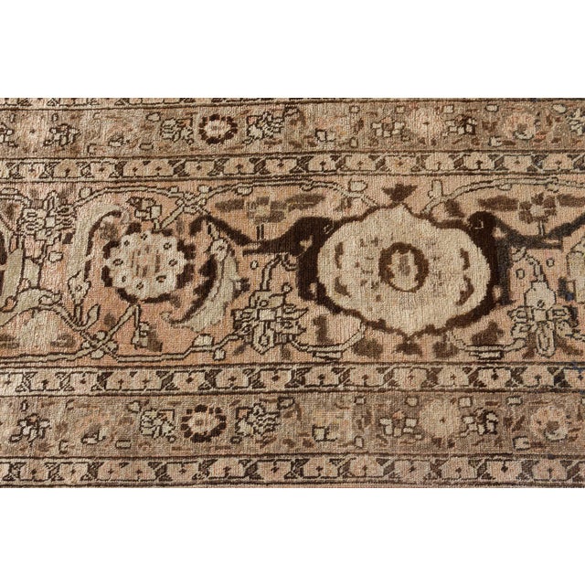 Authentic 1900s Persian Tabriz Handmade Wool Carpet For Sale - Image 10 of 11