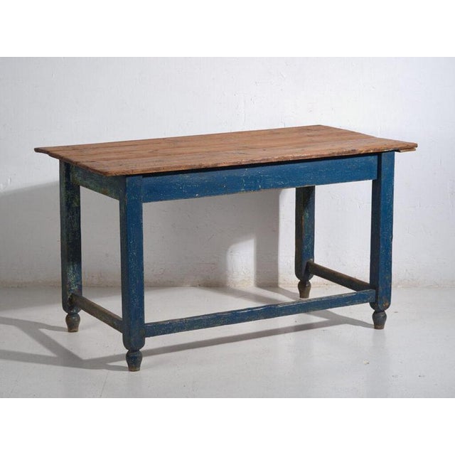 European Rustic Pine Work Table by Amaru For Sale - Image 11 of 12