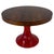 Italian Art Deco Round Table in Ziricote Wood with Red Lacquered Base, 1950s For Sale - Image 11 of 11