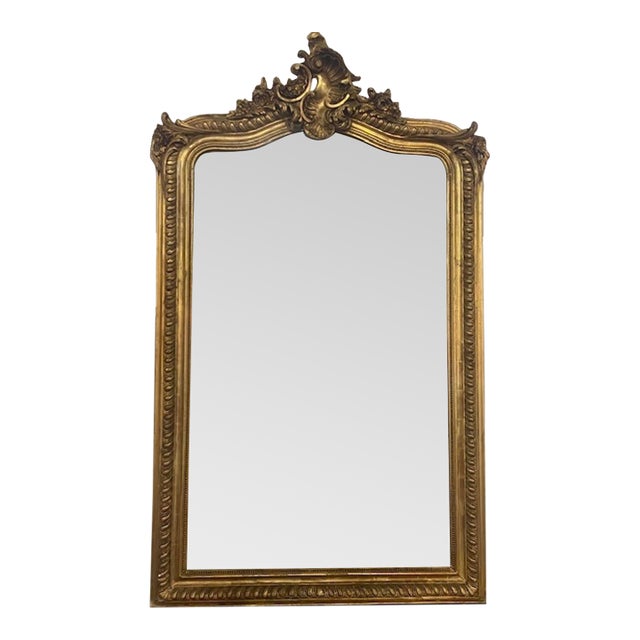 19th Century French Louis XV Giltwood Mirror For Sale