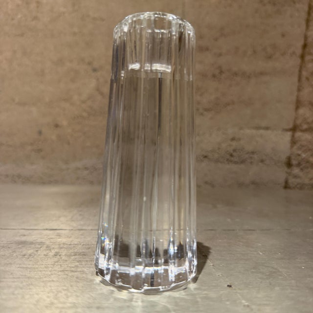 1980s Tiffany & Co. Atlas Crystal Candlestick Holder Vintage Modern For Sale - Image 5 of 10