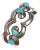 6" Vintage Native American silver cast cuff bracelet with 4 turquoise For Sale