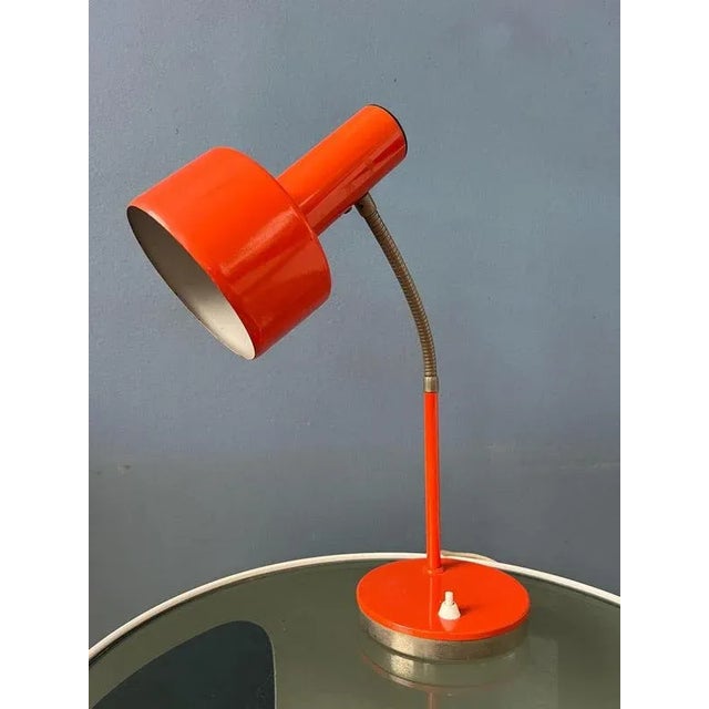 Metal Mid-Century Modern Desk Lamp in Orange from Hustadt Leuchten For Sale - Image 7 of 11