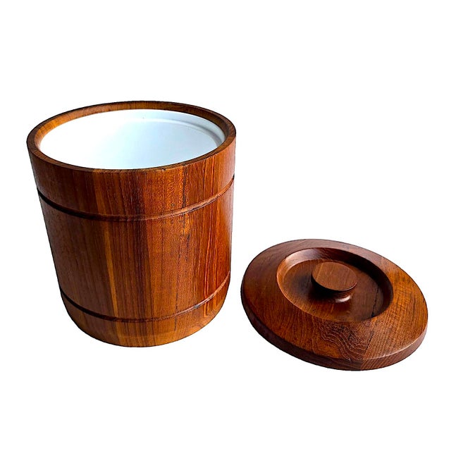 Chestnut 1970s Teak Wood Ice Bucket For Sale - Image 8 of 13