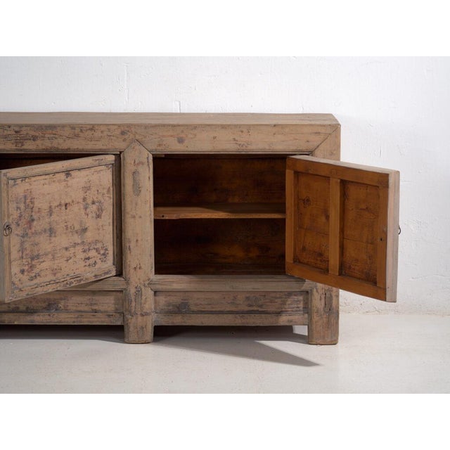 Wood Antique Chinese Sideboard in Elm For Sale - Image 7 of 10