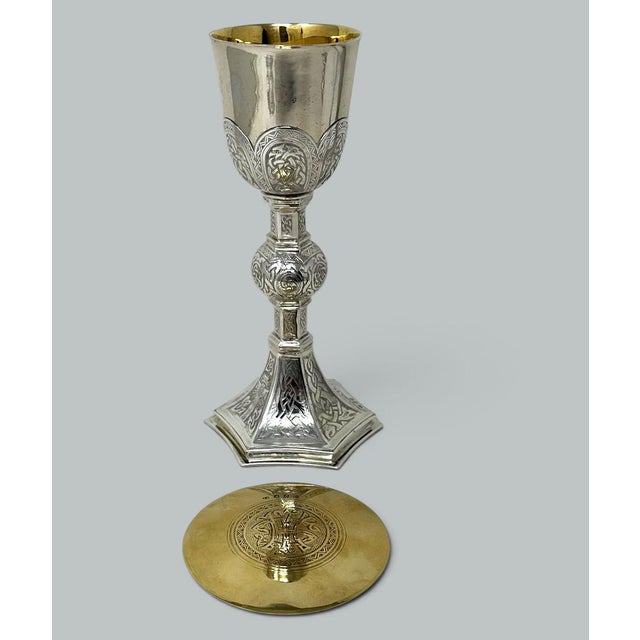 Early 20th Century Antique Sterling Silver Wine Religious Goblet Chalice Irish 1919 For Sale - Image 5 of 13