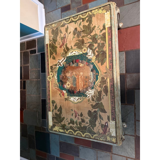 One of a Kind Artist Created Coffee Table With Collaged Top For Sale - Image 9 of 10
