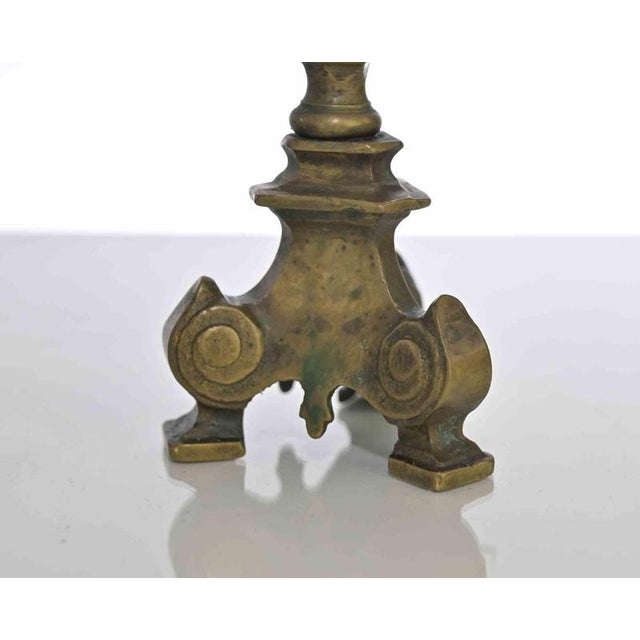 Antique 19th Century Italian Brass Candelabra For Sale - Image 4 of 6