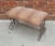 Fantastic period scroll iron upholstered bench in the California Spanish Revival tradition, very well crafted with...