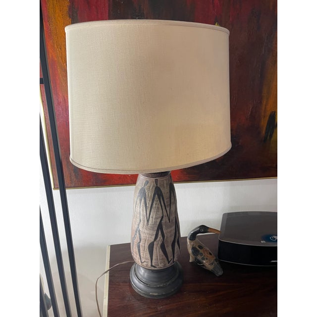 Mid-Century Modern Art Pottery Dancing Figures Table Lamp For Sale In New York - Image 6 of 12