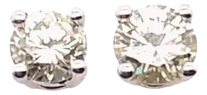 14 Karat White Gold Stud Diamond Earrings