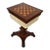 Antique English William IV Period Mahogany Inlaid Chessboard Top Sewing Stand For Sale