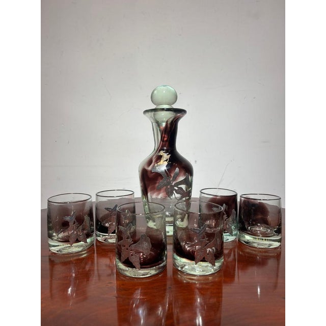 Gold Crystal Glass Set by Jean Claude Novaro, Set of 7 For Sale - Image 8 of 10