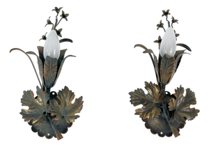 Vine Leaves Sconces from Honsel Leuchten, Germany, 1970s, Set of 2