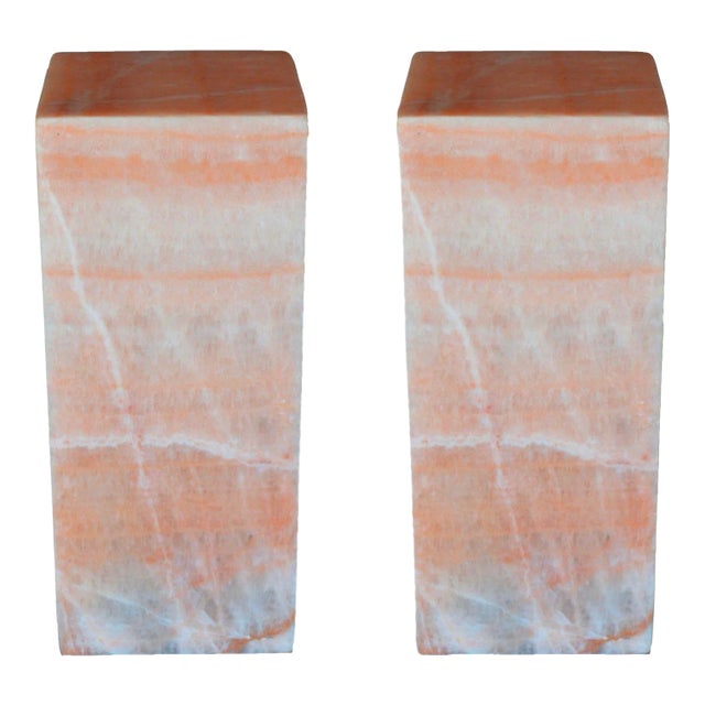 Pair of Pink Modern Onyx Lamps. Usa, 21st Century For Sale