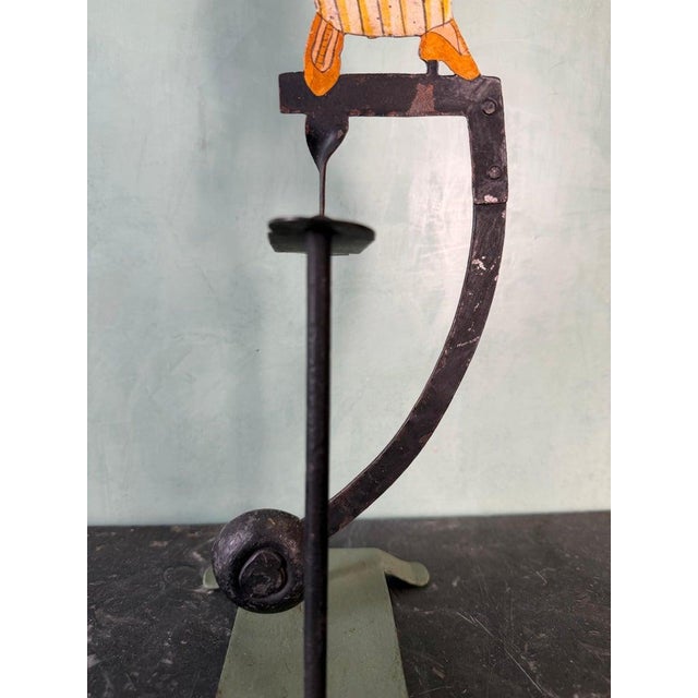 Vintage Folk Art Balancing Telescope Figure Sculpture For Sale In Los Angeles - Image 6 of 6