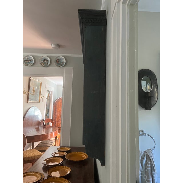 Wood English Pine Plate Rack in Original Blue Paint Circa 1820 For Sale - Image 7 of 9