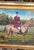 English Vintage Framed English Traditional Equestrian Oil Painting on Canvas For Sale - Image 3 of 10