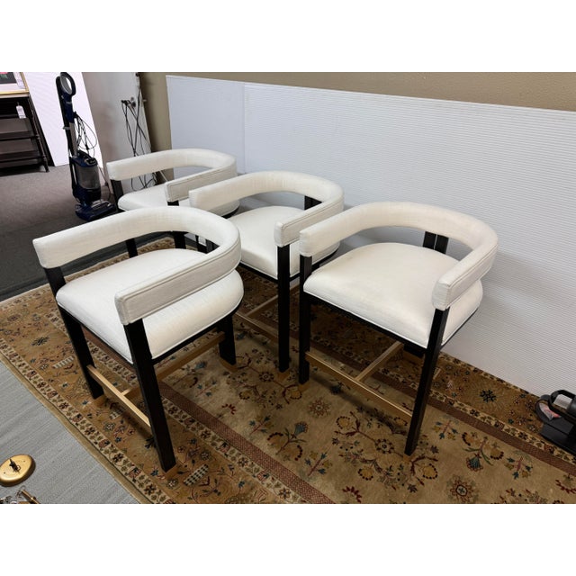 Worlds Away Cruise Counter Stools, Set of Four For Sale In San Francisco - Image 6 of 12