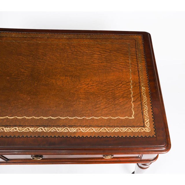 Metal Antique Victorian Writing Table, 19th Century For Sale - Image 7 of 17