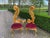 1980s Italian Rococo Gold Beech Velvet Side Chairs 2pc- Pair For Sale - Image 17 of 18