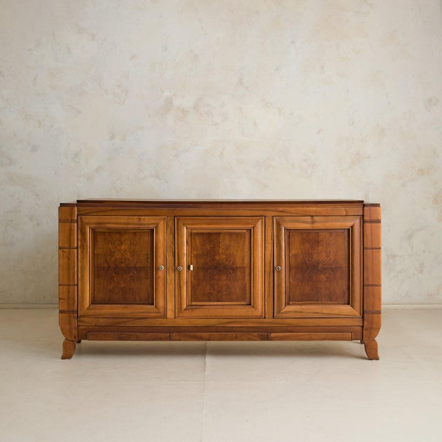 French Wood Sideboard with Concealed Bar, 1950s For Sale - Image 4 of 11