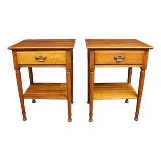 Pair of Cherry Valley Stickley Cherry Wood Nightstands For Sale