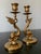 Pair of Koi Taper Candle Holders with Dark Antique Brass finish.