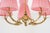 1940s Vintage Swedish Five-Arm Brass Chandelier with Pink Shades, 1940s For Sale - Image 5 of 13