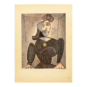 1943 After P. Picasso, "Portrait" First Edition Period Parisian Offset Lithograph