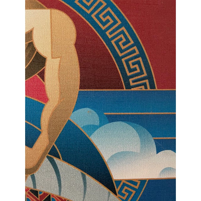 1970's Art Deco Printed Canvas "Cavalcare La Tigre" For Sale - Image 9 of 13