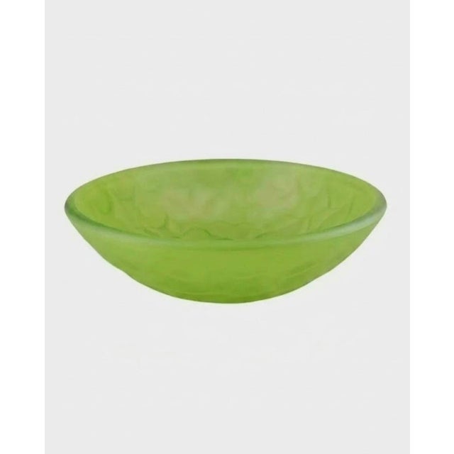 Regency Style Glass Bright Glossy Lime Green Wavy Design Vessel Vanity Bathroom Sink For Sale - Image 10 of 12
