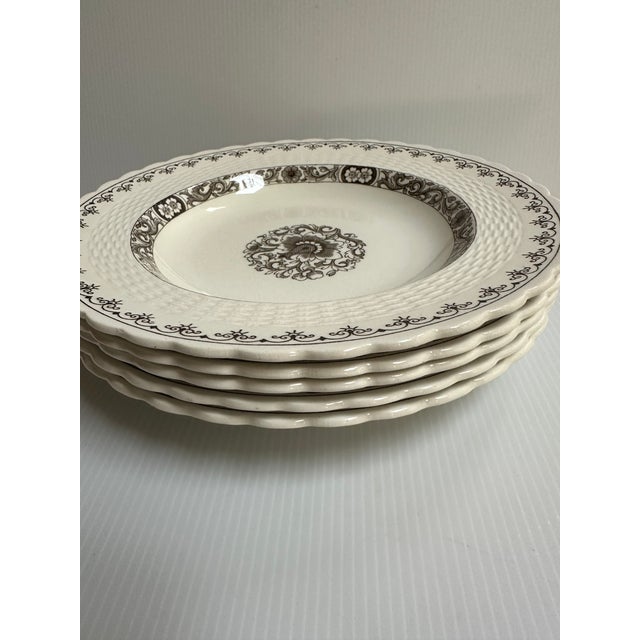 Antique 19th Century Minton England 9.5" Diameter Soup Bowls Ribbed "Ganges" Pattern - Set of Five(5) For Sale - Image 15 of 18