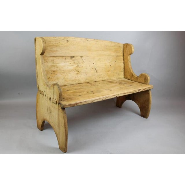 Wood Mid-Century Fir Wood Bench For Sale - Image 7 of 9