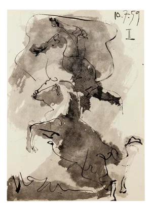 Pablo Picasso, The Bull Fighting, 1961, Lithograph