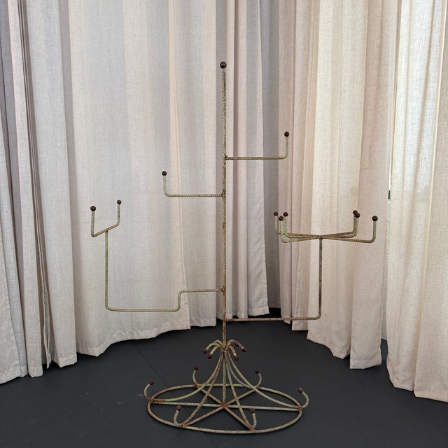 Mid-Century Modern 1940s Braided Metal Graduated Millinery Display Stand Hat Rack For Sale - Image 3 of 7