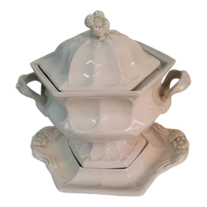 1950s Red Cliff Ironstone Soup Tureen and Underplate