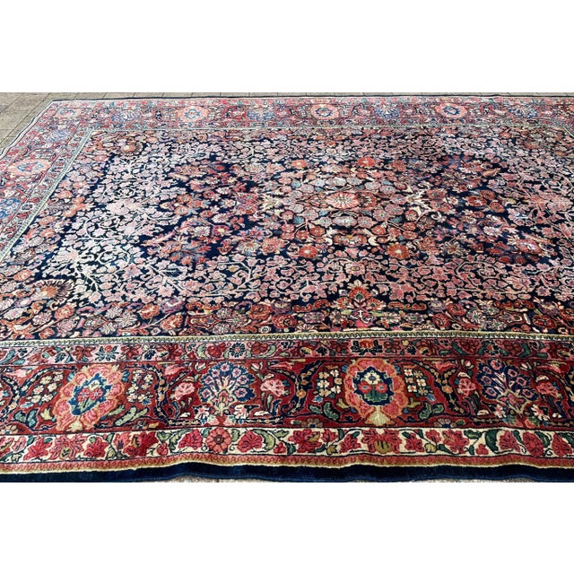 Early 20th Century Antique Persian Sarouk Carpet Wedding Rug For Sale - Image 10 of 12